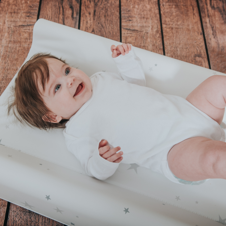 Grey star wedge baby changing mat