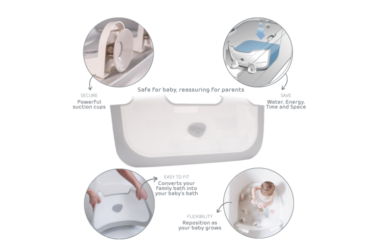 Award winning BabyDam Bathwater Barrier features