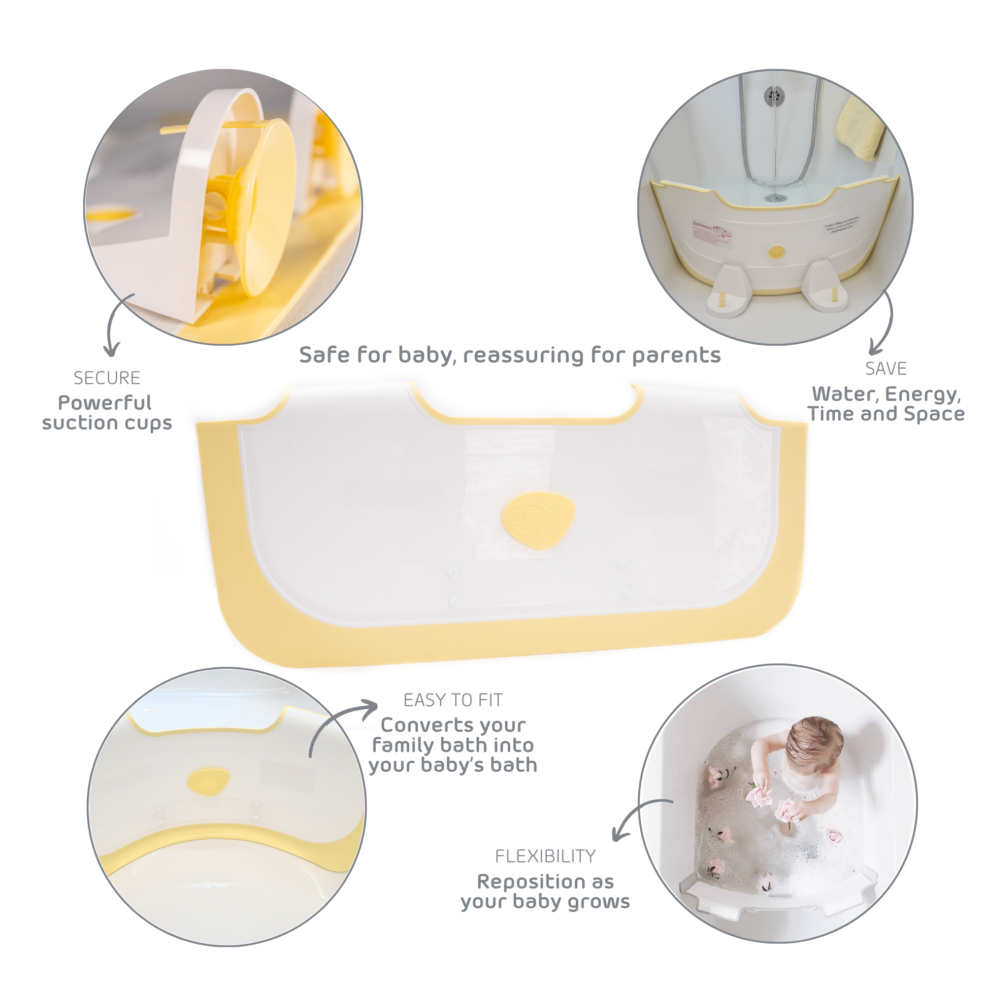 lemon BabyDam for baby baths